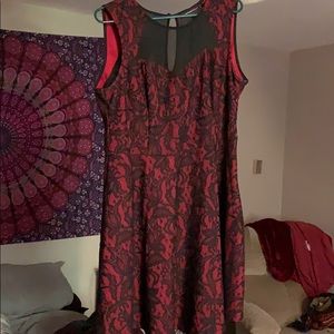 Red and black womens dress
